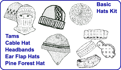 Basic Hat Knitting Pattern Set