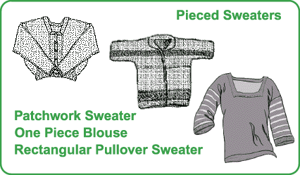 Pieced Sweaters, Knit and Crochet Patterns